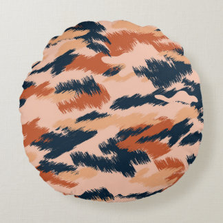 Camouflage Abstract:  naadloos behang. Rond Kussen