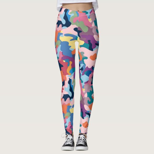 Camouflage Abstracte kleuren Leggings (Voorkant)