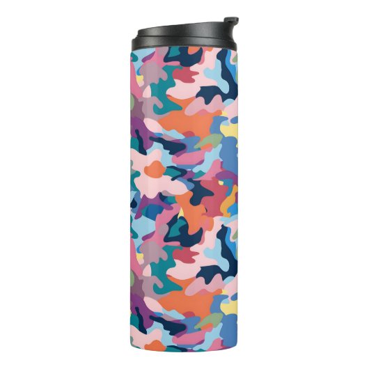 Camouflage Abstracte kleuren Thermosbeker (Gedraaid links)