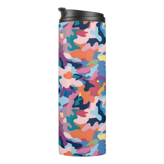 Camouflage Abstracte kleuren Thermosbeker (Geroteerd rechts)