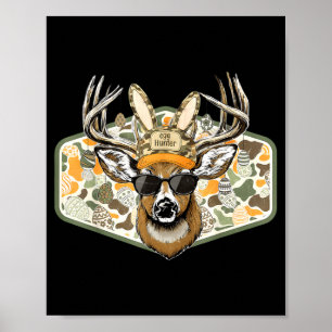 Camouflage achterstevoren pet hertenbok paashaas j poster