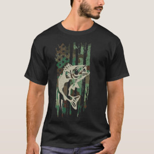 Camouflage American Flag Bass Vist T-shirt