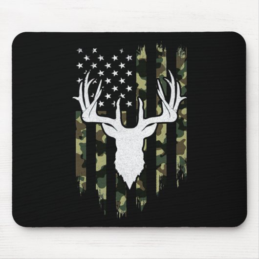 Camouflage American Flag Deer Hunting Muismat (Voorkant)