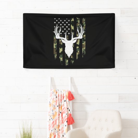 Camouflage American Flag Deer Hunting Spandoek (Insitu)