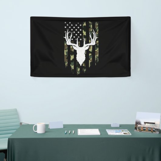 Camouflage American Flag Deer Hunting Spandoek (Beurs)