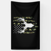 Camouflage American Flag Deer Hunting Spandoek (Verticaal)