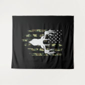 Camouflage American Flag Deer Hunting Wandkleed (Voorkant (horizontaal))