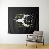Camouflage American Flag Deer Hunting Wandkleed (In Situ (horizontaal))