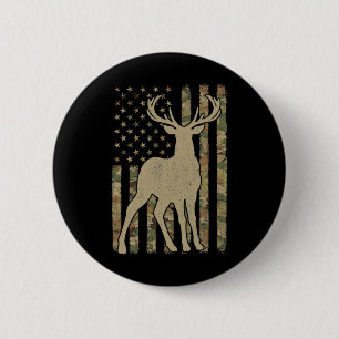 Camouflage Amerikaanse vlag Amerikaanse jager hert Ronde Button 5,7 Cm
