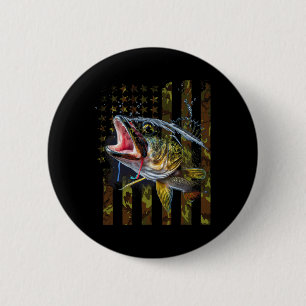 Camouflage Amerikaanse vlag Big Mouth B Gevist Ronde Button 5,7 Cm
