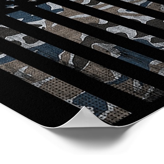 Camouflage Amerikaanse vlag Camo Militaire 4 juli Poster (Hoek)