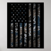 Camouflage Amerikaanse vlag Camo Militaire 4 juli Poster (Voorkant)