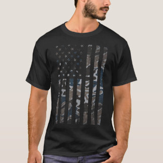 Camouflage Amerikaanse vlag Camo Militaire 4 juli T-shirt