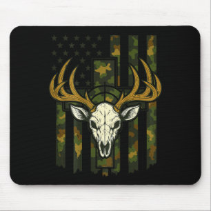 Camouflage Amerikaanse vlag Eland Schedel Hertenja Muismat