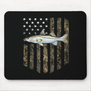 Camouflage Amerikaanse Vlag Snook Vissen 4 juli Muismat