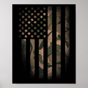 Camouflage Amerikaanse Vlag Usa Militair Tactisch Poster
