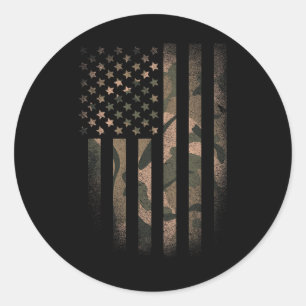 Camouflage Amerikaanse Vlag Usa Militair Tactisch Ronde Sticker