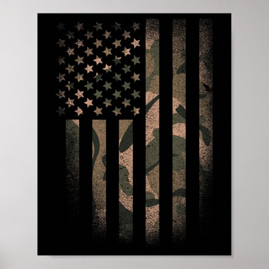 Camouflage Amerikaanse vlag VS Militaire Tactische Poster (Voorkant)