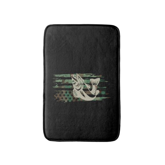 Camouflage Amerikaanse vlag Walleye Gevist Badmat (Voorkant Verticaal)