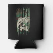 Camouflage Amerikaanse vlag Walleye Gevist Blikjeskoeler (Voorkant)