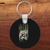 Camouflage Amerikaanse vlag Walleye Gevist Sleutelhanger (Voorkant)