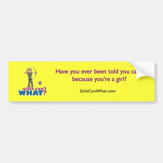 Camouflage Archery Girl - Blonde Bumpersticker (Voorkant)