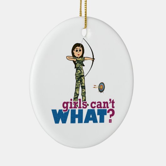 Camouflage Archery Girl - Light Keramisch Ornament (Rechts)