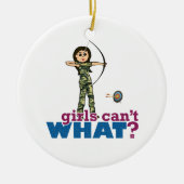 Camouflage Archery Girl - Light Keramisch Ornament (Voorkant)