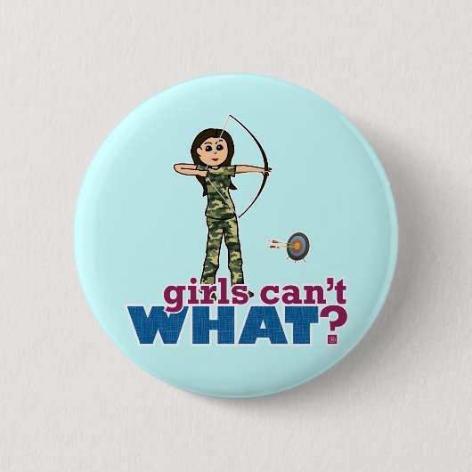 Camouflage Archery Girl - Light Ronde Button 5,7 Cm (Voorkant)