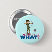 Camouflage Archery Girl - Light Ronde Button 5,7 Cm (Voorkant /achterkant)