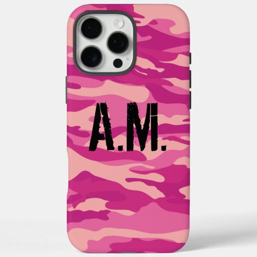 Camouflage Army Monogram Roze Case-Mate iPhone Case (Achterkant)