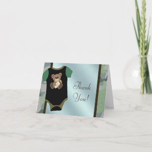 Camouflage Baby Boy Shower Bedankkaarten Bedankkaart