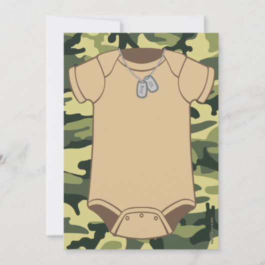 Camouflage Baby Shower Invitaties Kaart (Voorkant)