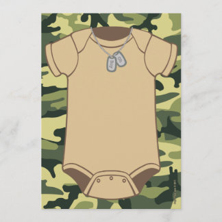 Camouflage Baby Shower Invitaties Kaart