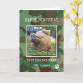 Camouflage Best Dog Pap Ever Photo Birthday Card Kaart (Gele Bloem)