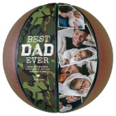 Camouflage beste papa ooit 4 foto basketbal (Verticaal)