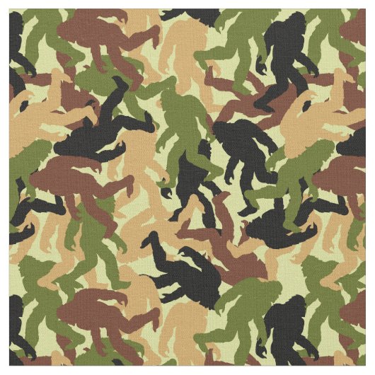 Camouflage Bigfoot Sasquatch Camo Pattern Stof (Close Up)