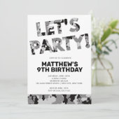 Camouflage Birthday, Laten we de feestgrijze Camo Kaart (Staand voorkant)