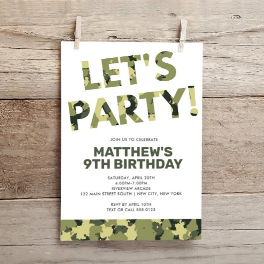 Camouflage Birthday, Laten we de Groene Camo van d Kaart