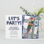 Camouflage Birthday, Laten we partijblauw Camo Fot Kaart (Staand voorkant)