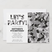 Camouflage Birthday, Laten we partijgrijze Camo Fo Kaart (Voorkant)