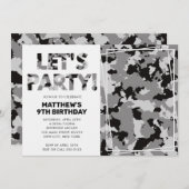 Camouflage Birthday, Laten we partijgrijze Camo Fo Kaart (Voorkant / Achterkant)