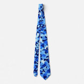 Camouflage Blauw Abstract Patroon Stropdas (Achterkant)