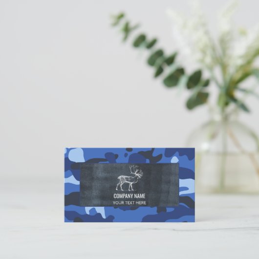 Camouflage Blauw Camo Leger Outdoor Supplies Visitekaartje (Staand voorkant)