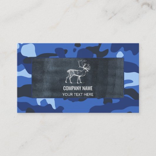 Camouflage Blauw Camo Leger Outdoor Supplies Visitekaartje (Voorkant)