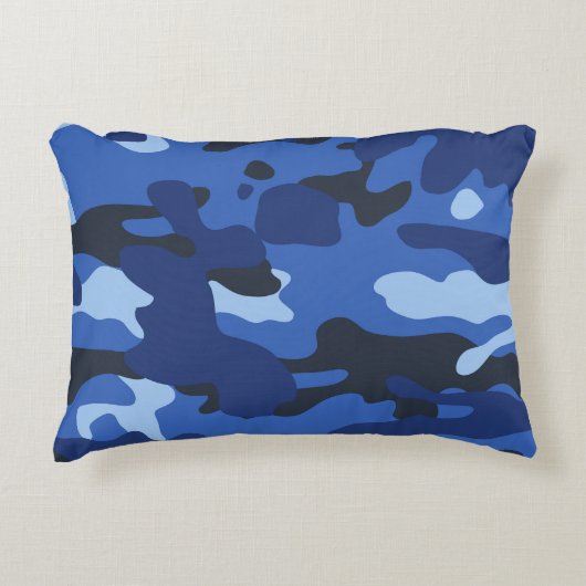 Camouflage Blauw Camo Legerpatroon Accent Kussen (Voorkant)