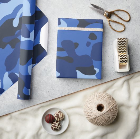Camouflage Blauw Camo Legerpatroon Cadeaupapier (Crafts)