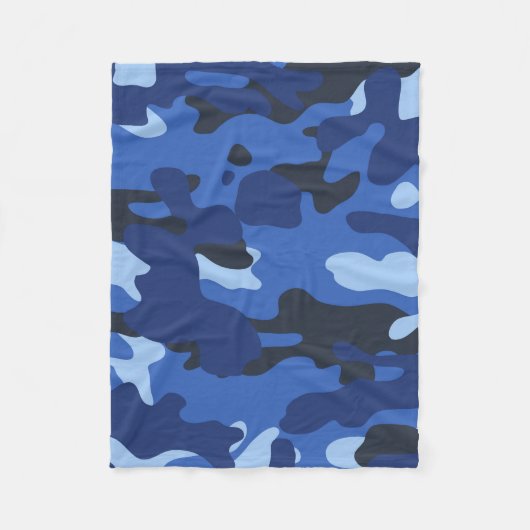 Camouflage Blauw Camo Legerpatroon Fleece Deken (Voorkant)