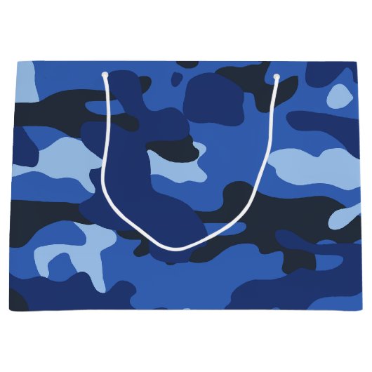 Camouflage Blauw Camo Legerpatroon Groot Cadeauzakje (Voorkant)