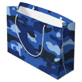 Camouflage Blauw Camo Legerpatroon Groot Cadeauzakje (Achterkant Gekanteld)